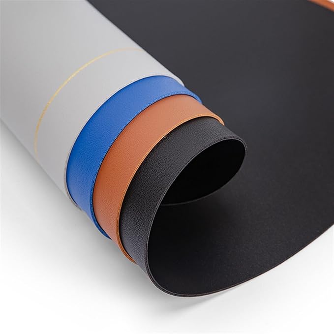 PU Leather Round Placemats and Coasters Easy to Clean Faux Leather Elegant Kitchen Parties Patio Dining Table Place Mat(SP Yellow)