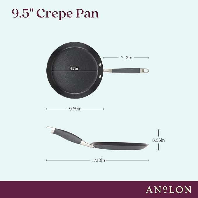 Anolon Advanced Home Hard Anodized Nonstick Crepe Pan, 9.5 Inch - Moonstone