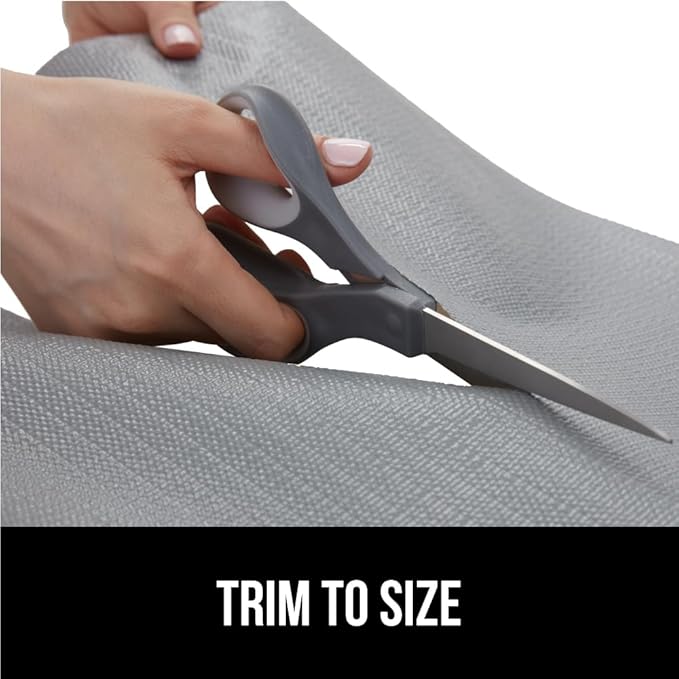 GORILLA GRIP Slip Resistant Drawer and Shelf Liner 2 Pack, Non Adhesive Water Resistant, Easy Clean and Trim, Smooth Surface Liners for Kitchen Cabinet, Shelves, Drawers, Pantry, 12 in x 10 FT, Gray