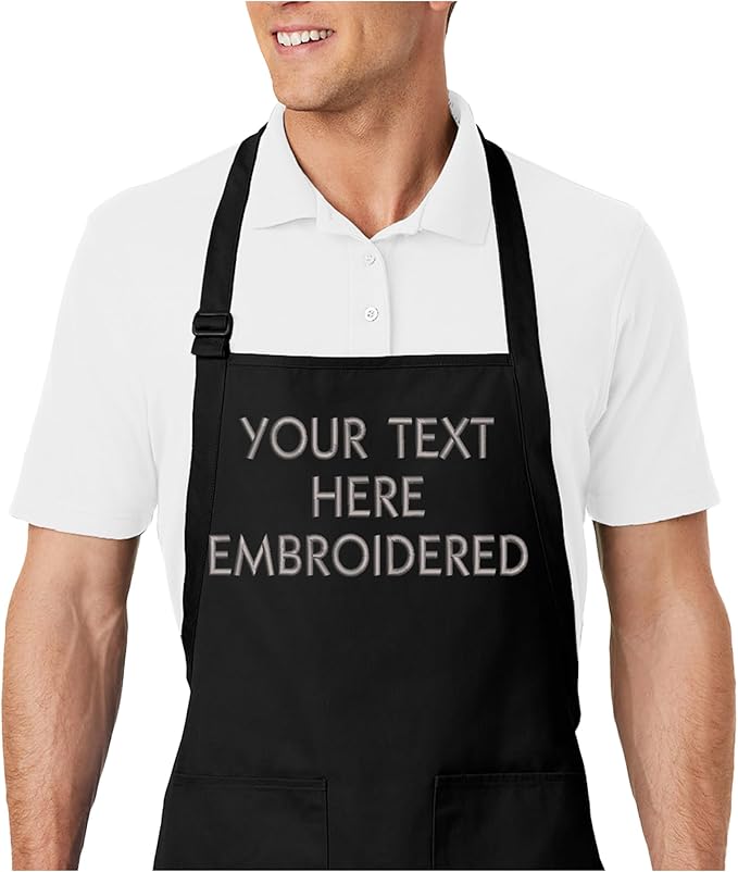 Personalized Apron with Custom Name or Any Text. Chef, Cooking, Grilling, or Baking Gift