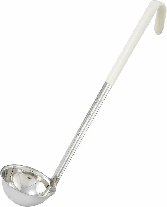 Winco Stainless Steel Ladle with Ivory Handle, 3-Ounce