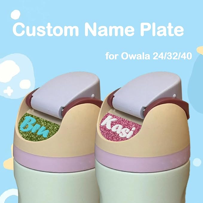 Personalized 3D Name Plate for Owala Water Bottle 24oz 32oz 40oz,Custom Name Tag for Owala Freesip Topper,Owala Accessories Make Ideal Gifts for Kids