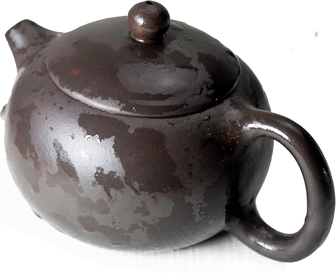 Chinese Clay Teapot 6.7Oz Handmade Xishi Zisha Tea Pot Black Gold Sand Spherical Filter Kungfu Tea Set