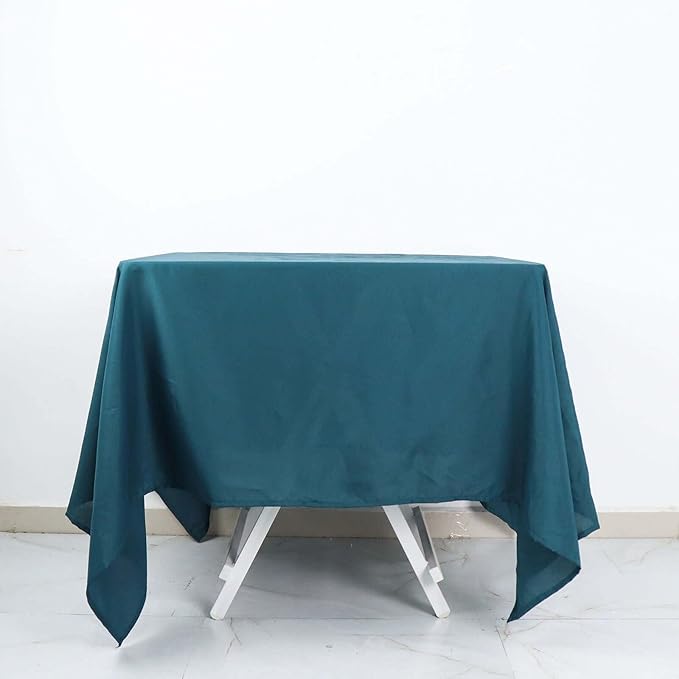 Efavormart 70" Square Linens Peacock Teal Wholesale Linens Polyester Square Linen Tablecloth for Wedding Banquet Party Restaurant