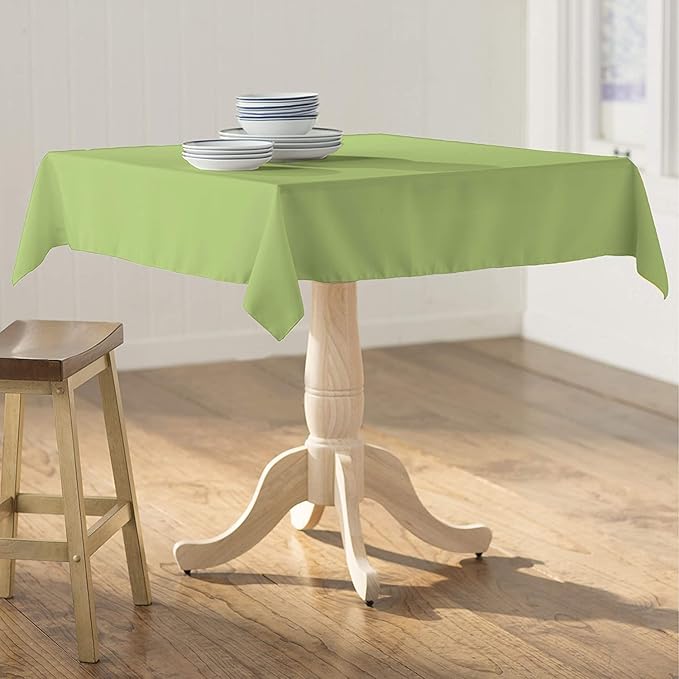 LA Linen Polyester Poplin Washable Square Tablecloth, Stain and Wrinkle Resistant Table Cover 58x58, Fabric Table Cloth for Dinning, Kitchen, Party, Holiday 58 by 58-Inch, Sage