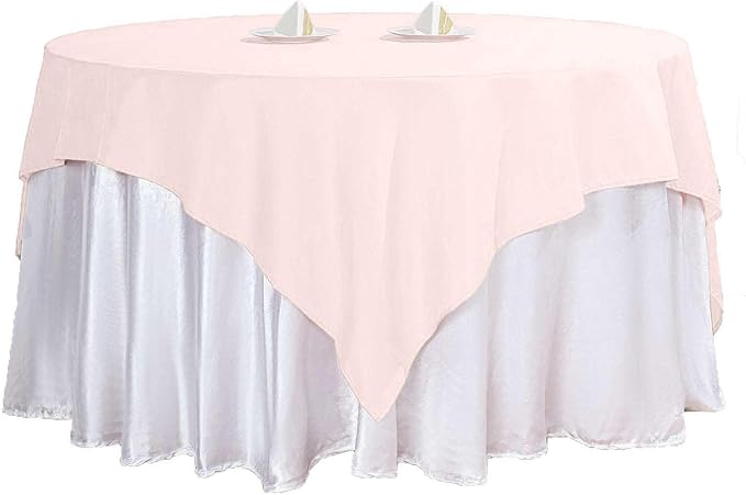 Efavormart 70" Premium Square Polyester Tablecloth for Wedding Kitchen Dining Events - Blush | Rose Gold