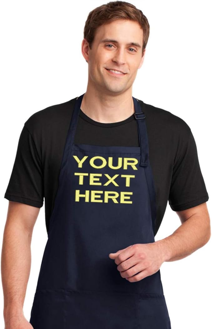 Personalized Apron with Custom Name or Any Text. Chef, Cooking, Grilling, or Baking Gift