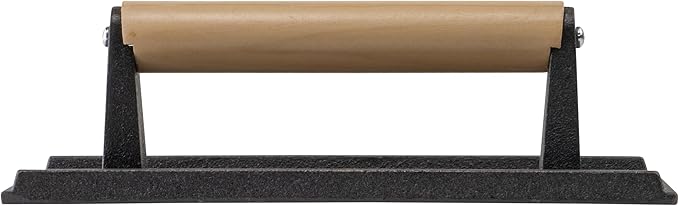 Winco Cast Iron Steak Weight, 5.25-Inch by 9-Inch,Black, Tan, Medium