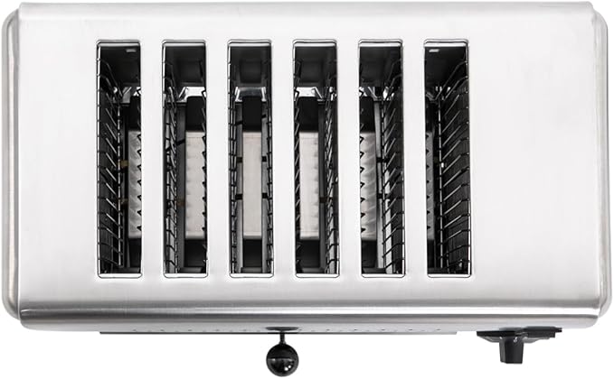 6 Slice Bread Baking Machine, 1650W 110VStainless Steel Commercial Toaster Machine with 3 Modes, 1-5min Timing Range for Homes, Bakeries, Restaurants, Hotels