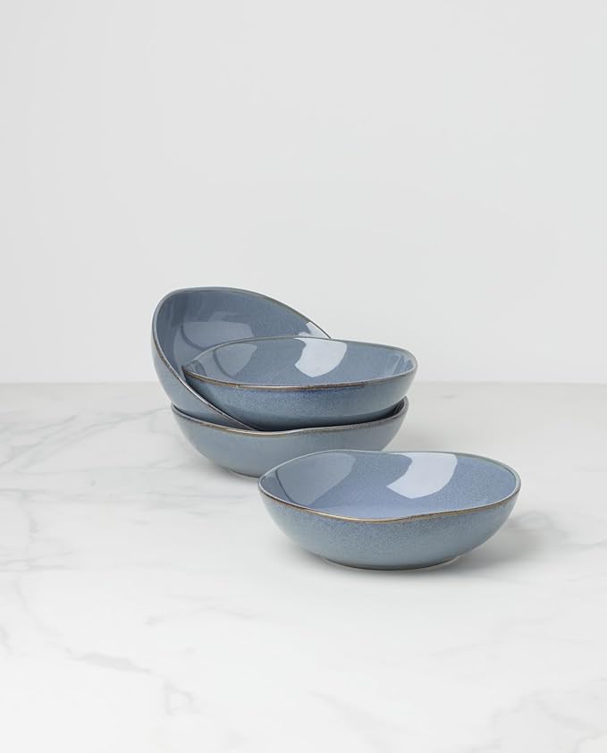 Oneida 899209 Organic Shades Blue Pasta Bowls, Set Of 4, Service For 4