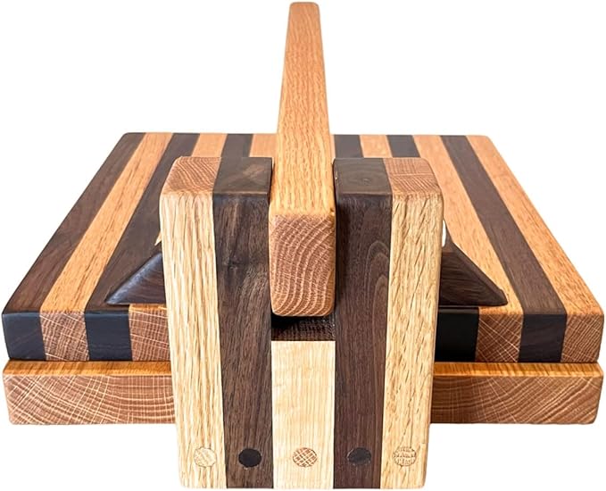 11.5 Inch Oak & Walnut Tortilla Press – Handmade Hardwood Tortilla Maker by Central Coast Woodworks