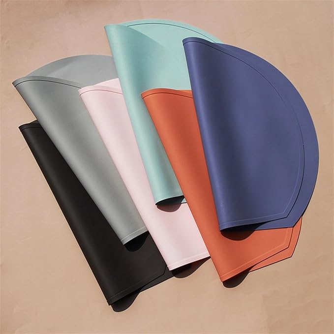 Silicone Tableware Pad Waterproof Placemat Table Mat Heat Insulation Anti-Skidding Washable for Kitchen Dining(Mud Gray)