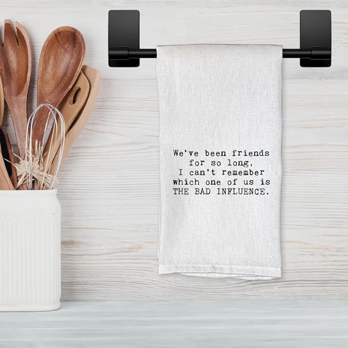 Funny Kitchen Towel for Drying Dishes and Hands - 20"x25" Soft Tea Towel (The Bad Influence)