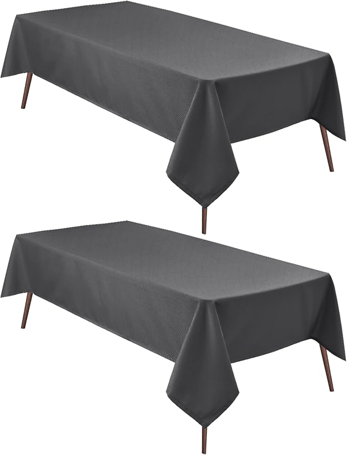 Hiasan 2 Pieces Square Tablecloth - Waterproof and Spillproof Dining Room Washable Polyester Table Cloth for Dining Room, 30 x 30 Inch, Grey