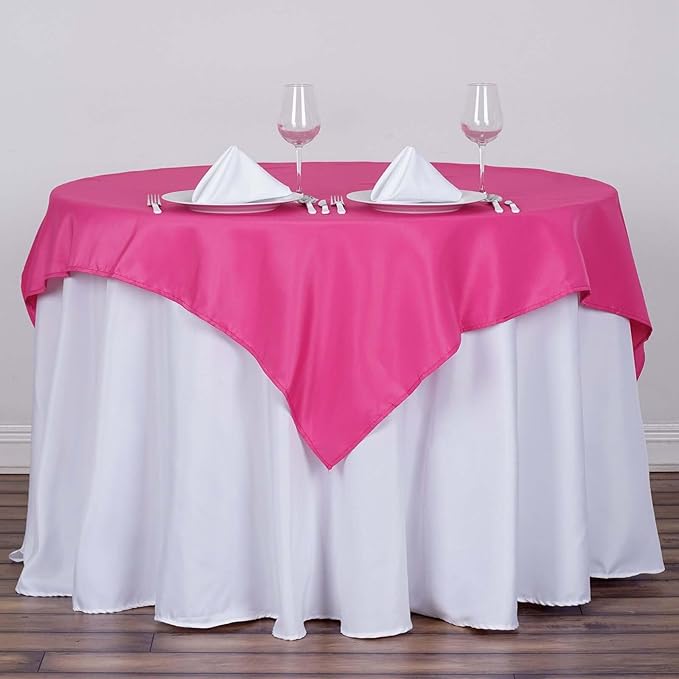 Efavormart 54x54 Fushia Wholesale Linens Seamless Polyester Square Linen Tablecloth for Wedding Banquet Party Restaurant