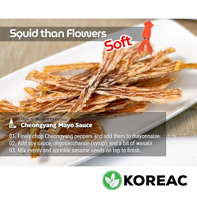 KOREAC_ Korea Seasoned Dried Squid Snack Squid Over Flower (Soft) 230g 8.5oz 꽃보다 오징어 소프트