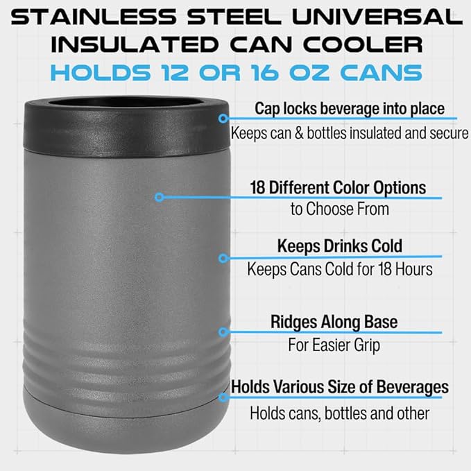 Personalized Groomsmen Insulated Can Cooler Set - Custom Groomsmen Gifts - Personalized Wedding Can Cooler - Beer Can Holder Wedding Favors - Stainless Steel Double Wall Vacuum Insulated Can Holder