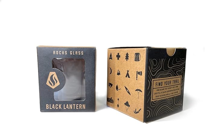 Black Lantern Whiskey Glasses - Unique Themed Cocktail & Everyday Use Drinking Glasses, Perfect for Outdoor Enthusiasts & Nature Lovers - (One 11oz. Glass) (Bigfoot in the Forest)