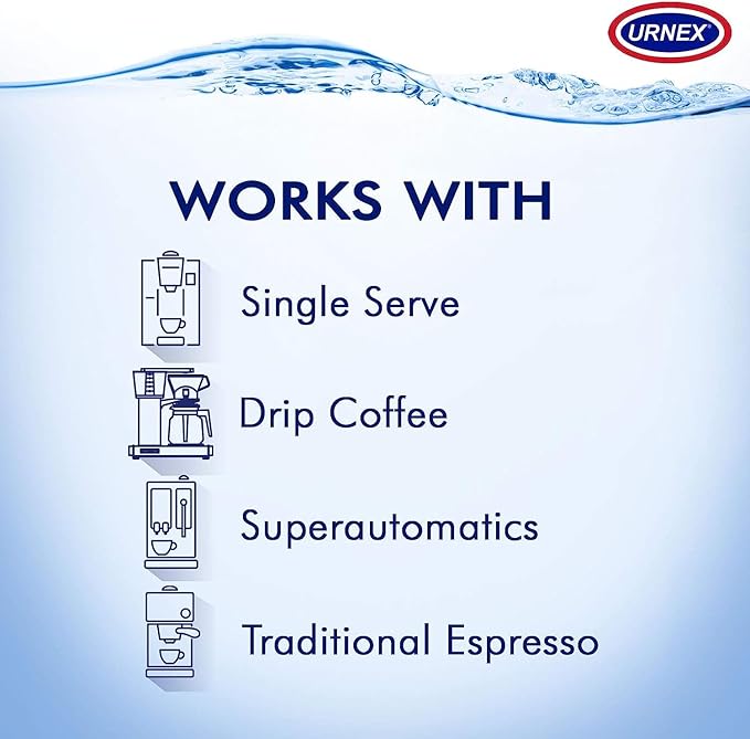Descaling Powder Solution - 4 Uses - Activated Scale Remover for use with Keurig 1.0/2.0, Home Coffee and Espresso Machines, Kettles, Garment Steamers