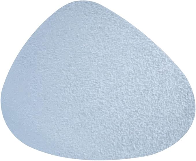 Leather Western Placemat Tableware Pad Oil Water Heat Insulation Non-Slip Tablemat Coaster for Kitchen Washable Cup(Light Blue,36.8cmx45cm)