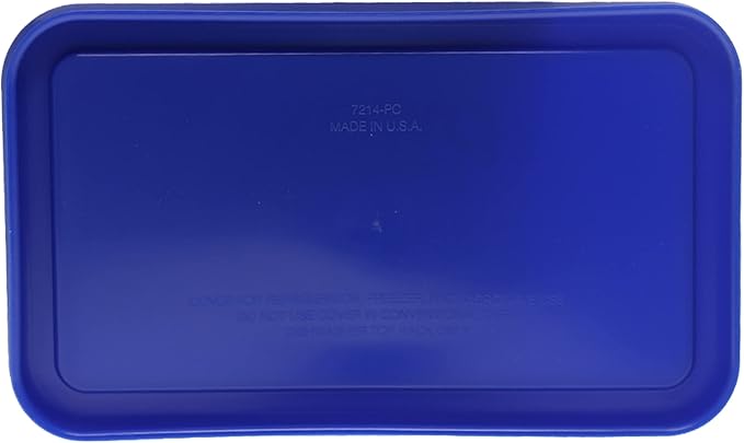 Pyrex 7214-PC 4.8 Cup Cadet Blue Lids- 4 Pack Made in the USA