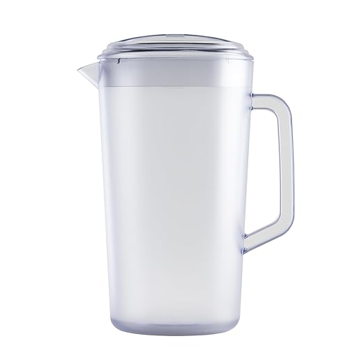 G.E.T. Heavy-Duty 1 Gallon Plastic Pitcher with Lid, Clear, BPA Free