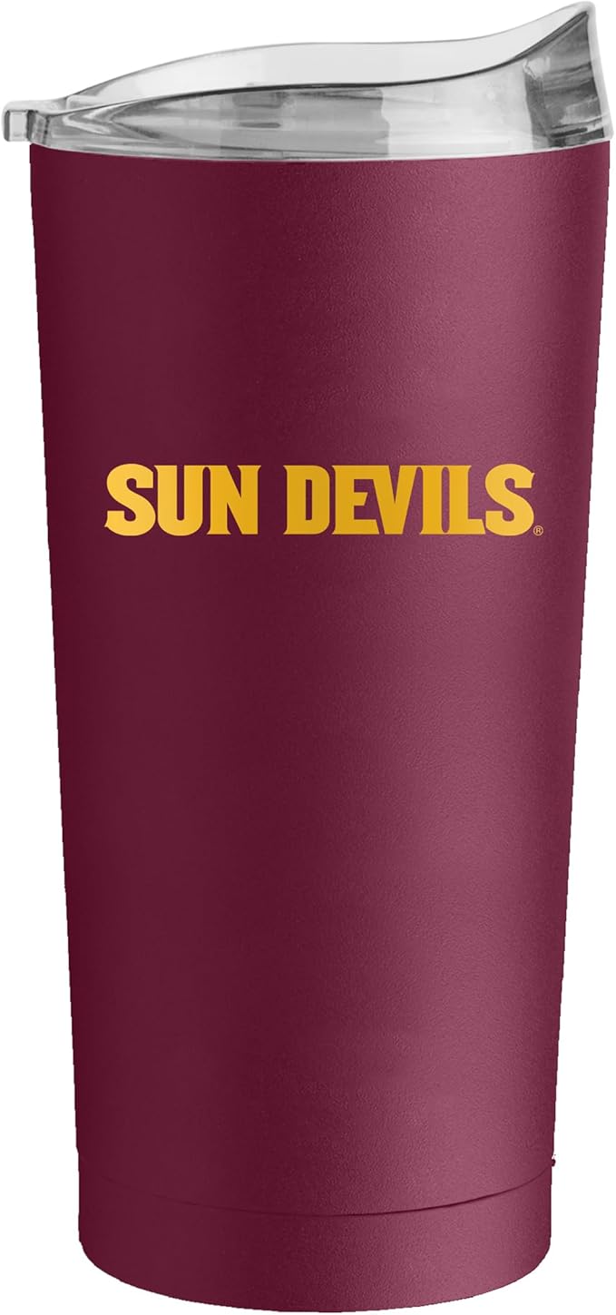 Logo Brands NCAA 20 oz Powder Coat Stainless Tumbler -Double-Wall Insulated Everday Tumbler for Hot or Cold Drinks, High Lip Lid, Team Color