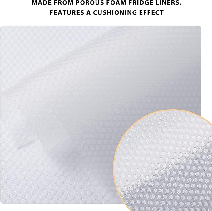 9 Pack Washable Waterproof Fridge Liners and Drawer Mats, Refrigerator Shelving Pads in White