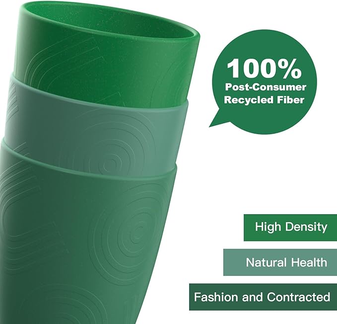 Homienly Cups for Drinking 12oz Daily Use Cups Dishwasher Safe Plastic Cups Alternative Stackable and Lightweight Reusable cups for Family Use-Forest Series