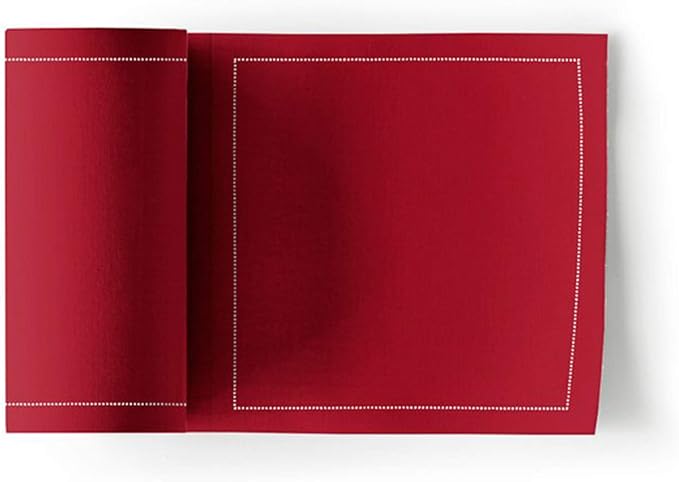 MY DRAP Cocktail Napkins, Reusable Cotton Napkins Roll 4.5 x 4.5 in (100 Napkins, Lipstick Red)