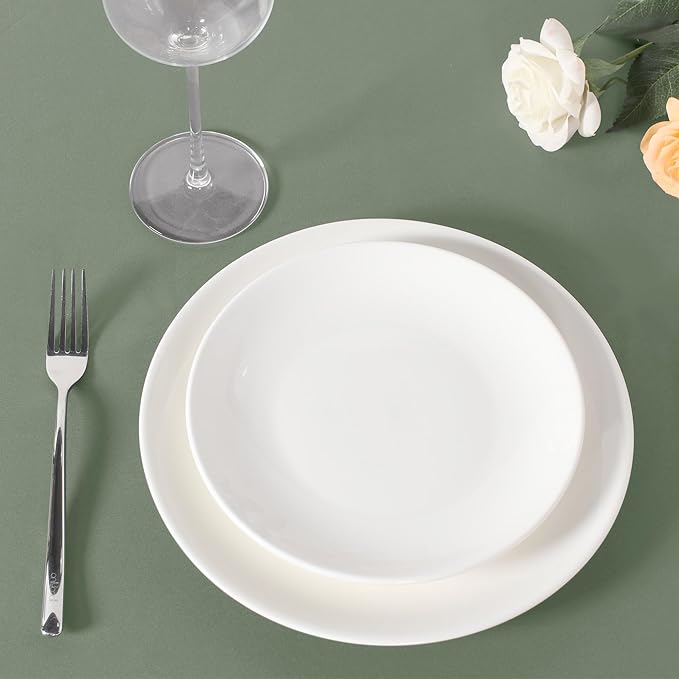 sancua Round Tablecloth 132 Inch Diameter, 6 Pack - Circle Polyester Fabric Table Cloth for Wedding Party Reception Banquet Birthday, Washable Formal Table Cover (Fit 54-96 Inch Tables), Sage Green