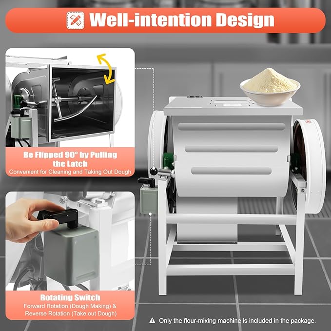 30Qt Commercial Food Mixer Flour Mixing Machine, 1500W Heavy Duty Dough Kneading Machine Electric Dough Kneading Machine for Bread Pizza Making