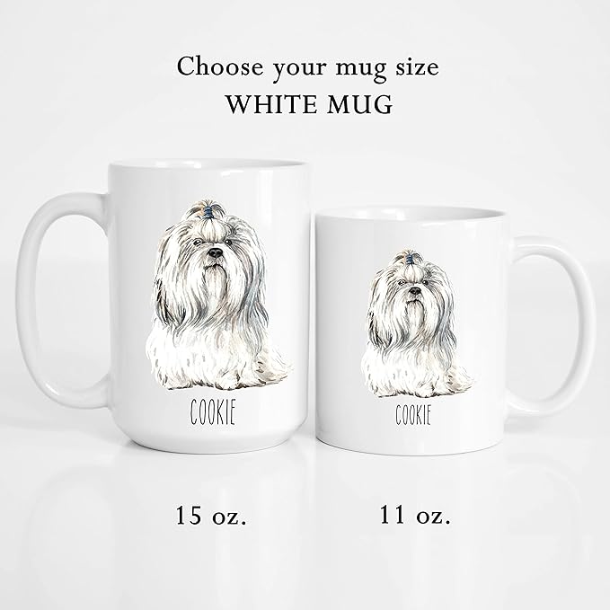 Shih tzu Custom Coffee Mugs with Name for Dog Mom Dad - Personalized Gifts for Best Friends - Grandma Grandpa Present (Shih tzu)