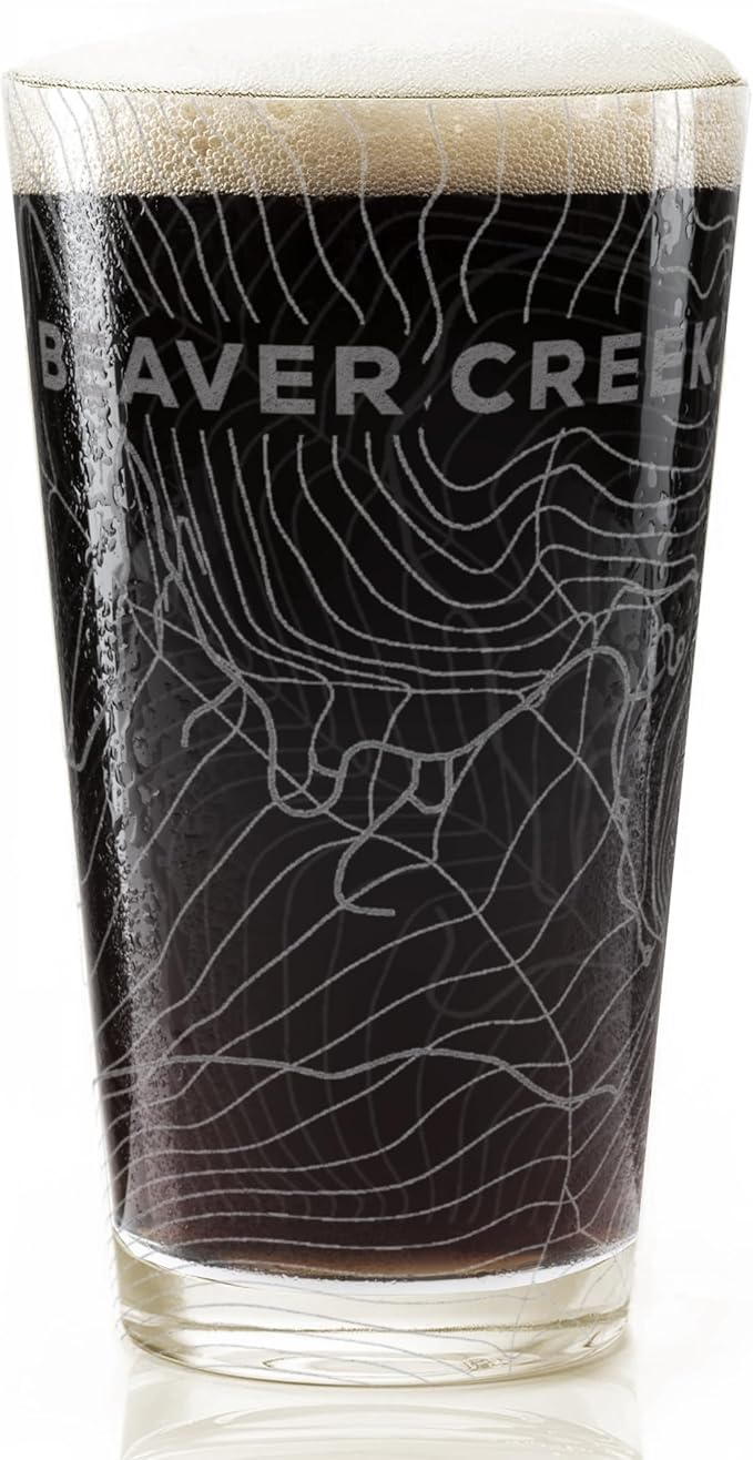 BEAVER CREEK COLORADO Engraved Pint Glass | Great Mountain Topography Map Gift Idea!