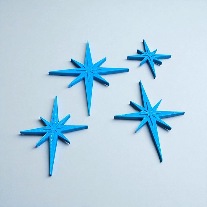 Midcentury Modern Vintage Style Atomic Star Bursts Fridge Magnets Art Refrigerator Kitchen Décor 1960s Retro 50s Home Office MCM (Teal)