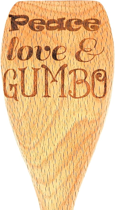Fleur de Lis or Roux the Day or Peace Love & Gumbo Wooden Cooking Spoon, Choice of Engraved Wooden Spoons, Cajun Roux Spoons, New Orleans Louisiana Cooking Stocking Stuffer