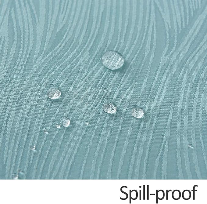 maxmill Square Table Cloth Swirl Design Water Proof Wrinkle Free Spillproof Heavy Weight Soft Tablecloth Decorative Fabric Table Cover for Outdoor and Indoor Square 70 x 70 Inch Turquoise
