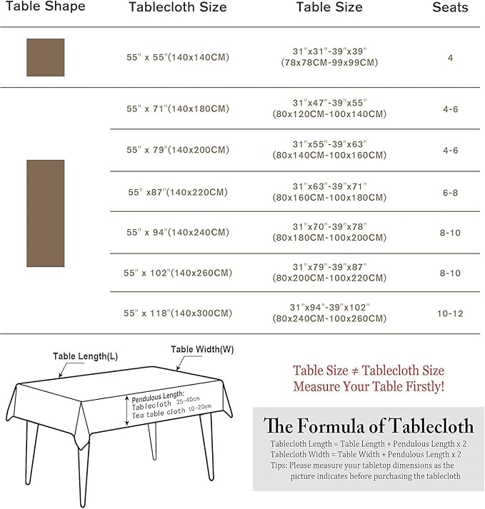 Pahajim Striped Tablecloth Rectangle with Tassels Thick Linen Cotton Table Cloth for Outdoor Picnic Dining and Holiday Kitchen Decor Rectangle/Oblong,55''x102'', 8-10 Seats