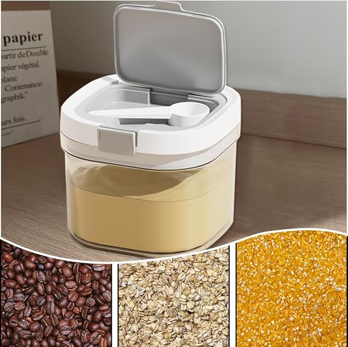 Airtight Coffee Canister, 0.7 Qt Coffee Bean and Ground Coffee Canister, sugar container with spoon,Perfect for Coffee, Beans, Flour,Cereal, Sugar
