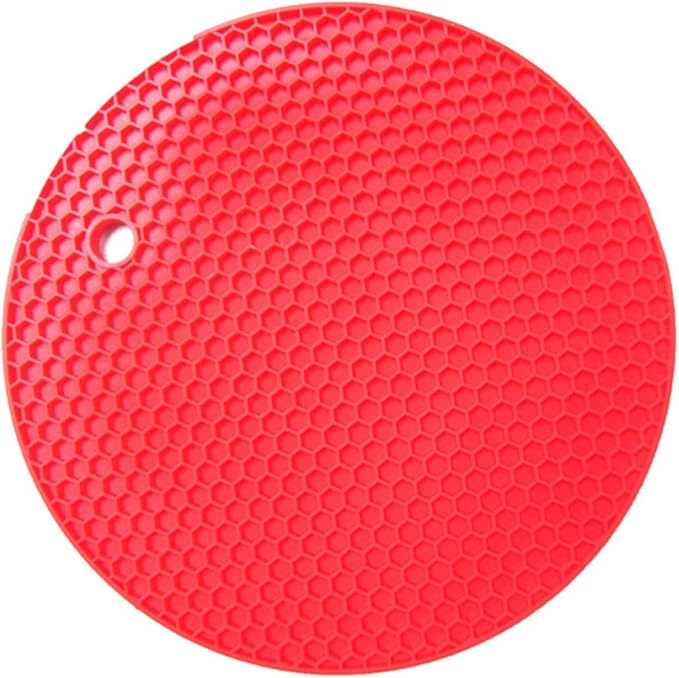 Silicone Mat Coaster Food Grade Material Placemat Non-Slip Table Mat Kitchen Accessories Gadgets Round Cup Mat 4pcs(B,14cm x 14cm(5.51in))