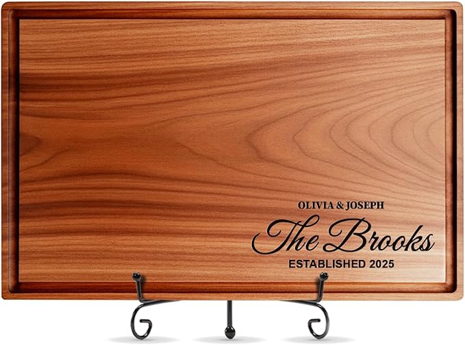 Cutting Board Monogrammed Custom, Engraved Gifts for Couples, Engagement Gifts, Wedding Gift, Bridal Shower Gifts, Personalized Housewarming Gifts, Customized Kitchen Gifts, Family Gifts
