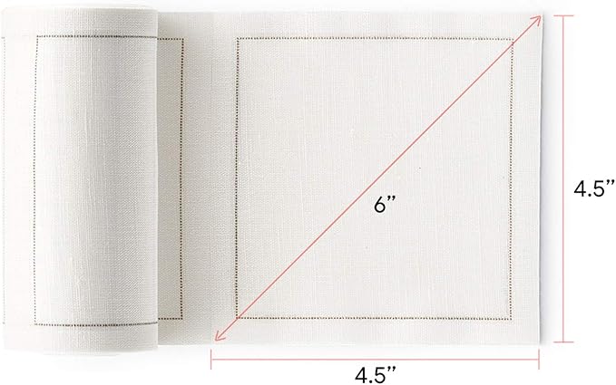 Linen Cocktail Napkin - 4.3 x 4.3 in - 50 units per roll - Cream