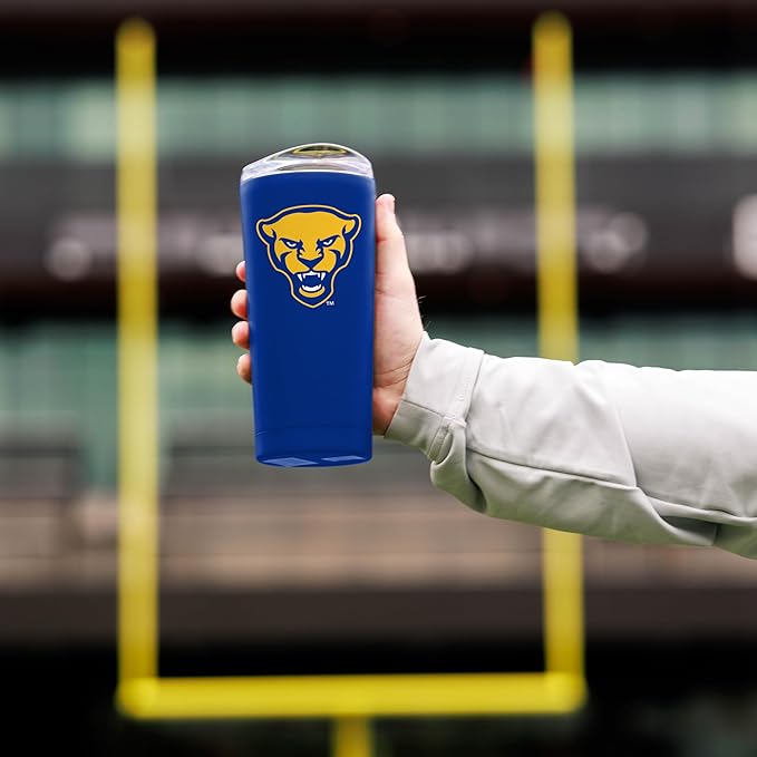 Logo Brands NCAA 20 oz Powder Coat Stainless Tumbler -Double-Wall Insulated Everday Tumbler for Hot or Cold Drinks, High Lip Lid, Team Color