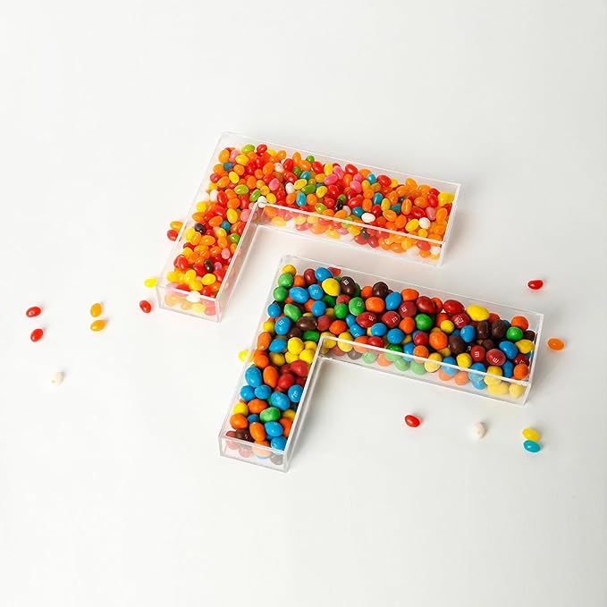 Fillable Alphabet Acrylic Tray Letter Candy Jar Reusable Party Food Jar with Magnetic Lid 10-Inch Sealed Decorative Box (Z)