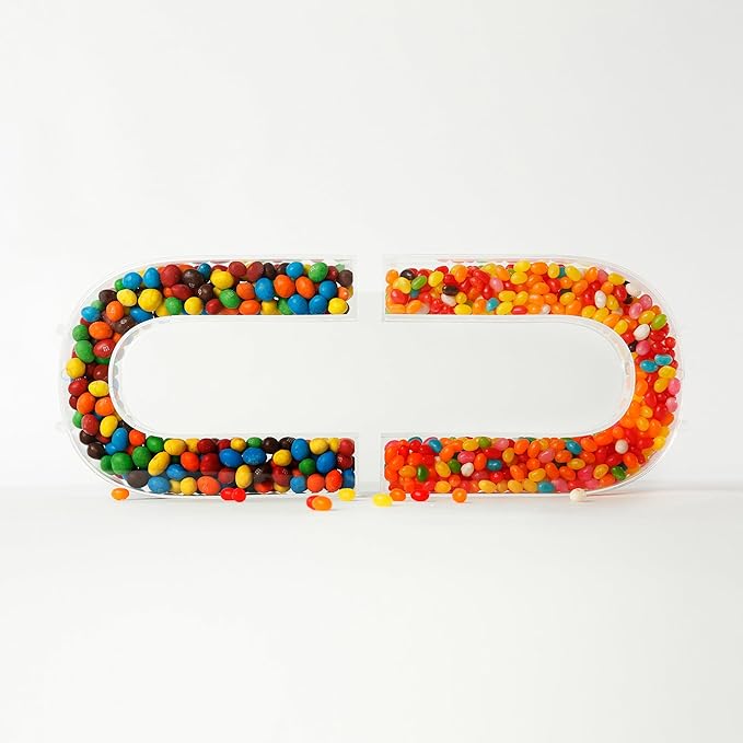 Fillable Alphabet Acrylic Tray Letter Candy Jar Reusable Party Food Jar with Magnetic Lid 10-Inch Sealed Decorative Box (I)