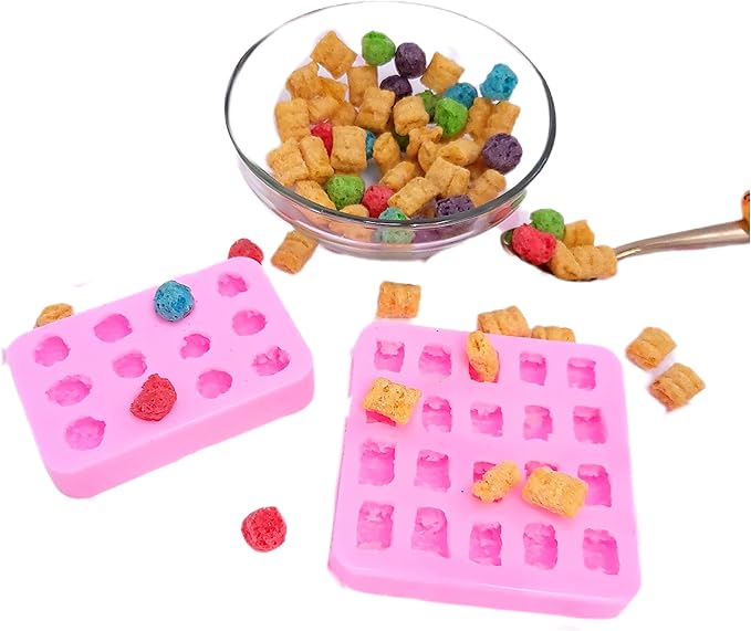 Colorful Cereal silicone mold Combo 2 molds, Cereal Silicone Mold Wax mold Resin mold Soap mold Realistic Flexible mold cereal candle