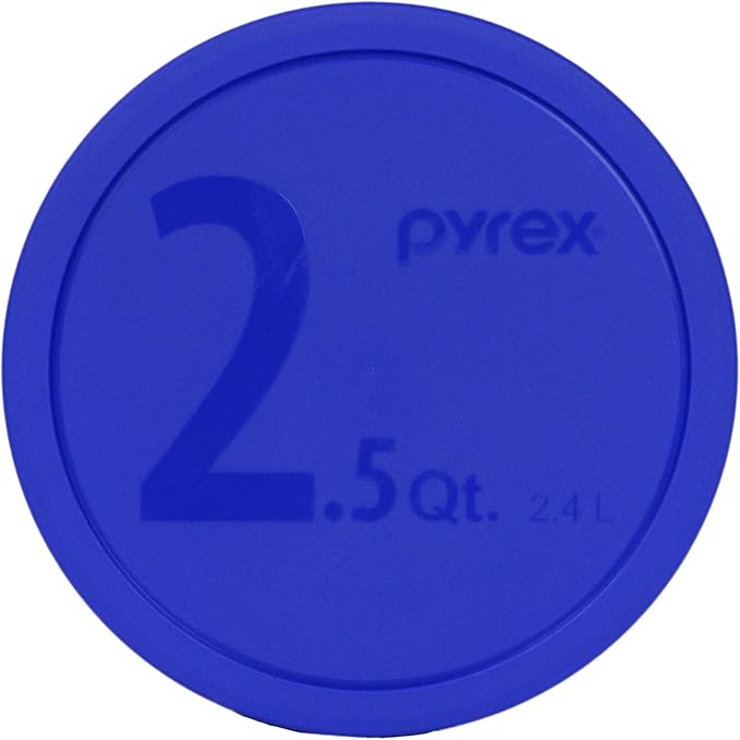 Pyrex 325-PC 2.5qt Blue Mixing Bowl Food Storage Replacement Lids (2-Pack) - Made in USA