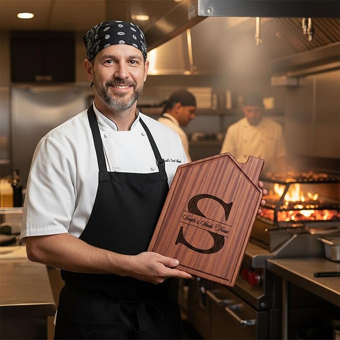 Personalized Cutting Board Wood Engraved – Monogrammed Charcuterie Board for Couples, Family, New Home or Wedding Gift – Custom Monogram – Personalized Wedding Gifts & Housewarming Gift, Home 004