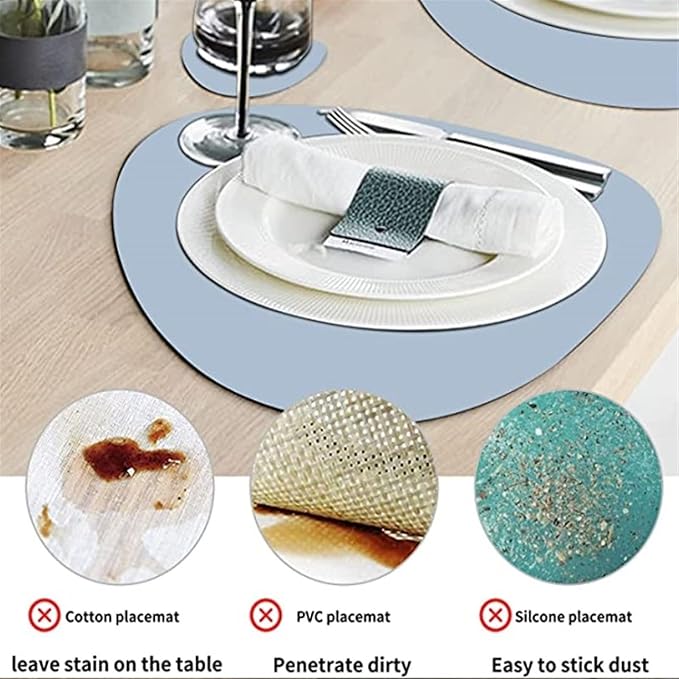 Placemat and Coaster Set of 1/4/6/10 Table Mat Tableware Pad PU Leather Non-Slip Placemats Coasters Kitchen Accessories(Taupe,10sets)