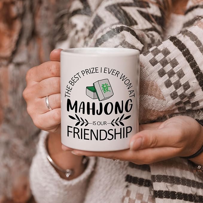 Mahjong Gifts Coffee Mug - Gifts for Mahjong Players Mug, Mahjong Gifts for Women Men, Mahjong Accessories and Gifts, the Best Prize I Ever Won st Mahjong Ceramic Coffee Mug 11 oz